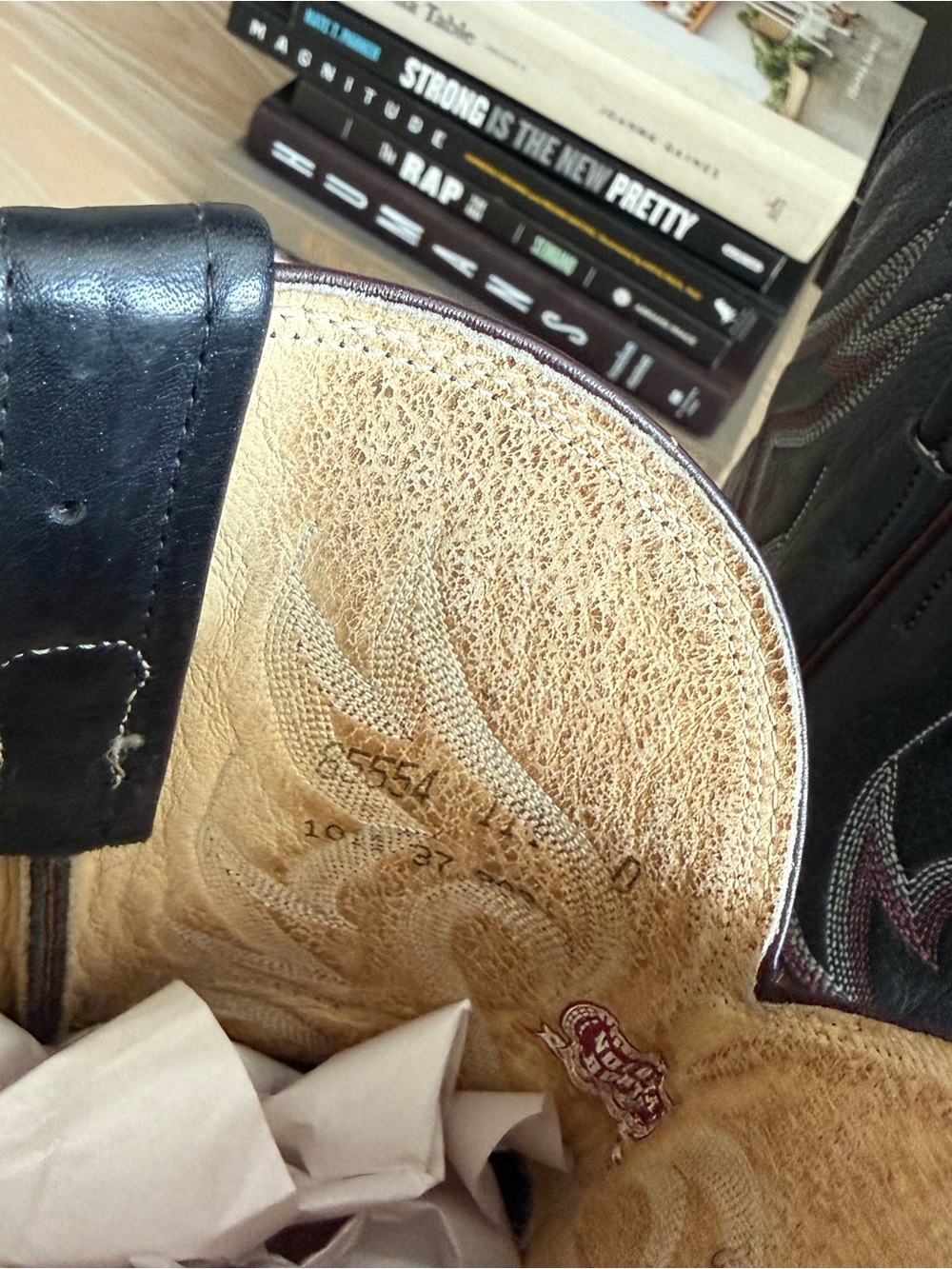 Nocona|Men's Western leather cowboy boots Black & Burgundy,textured•••size 11.5 - Picture 11 of 16